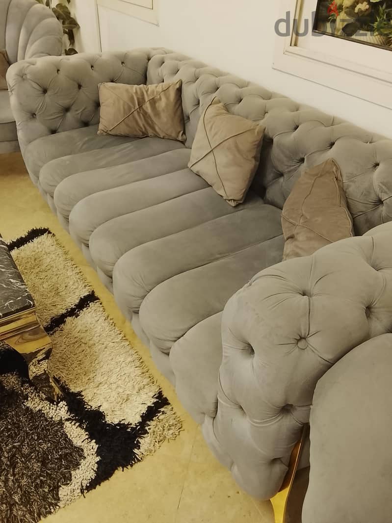 Luxury capitone sofas 3 seats + 2 seats 5