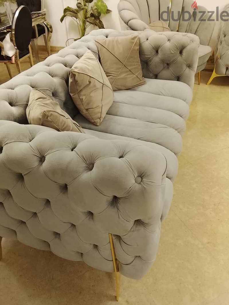 Luxury capitone sofas 3 seats + 2 seats 6
