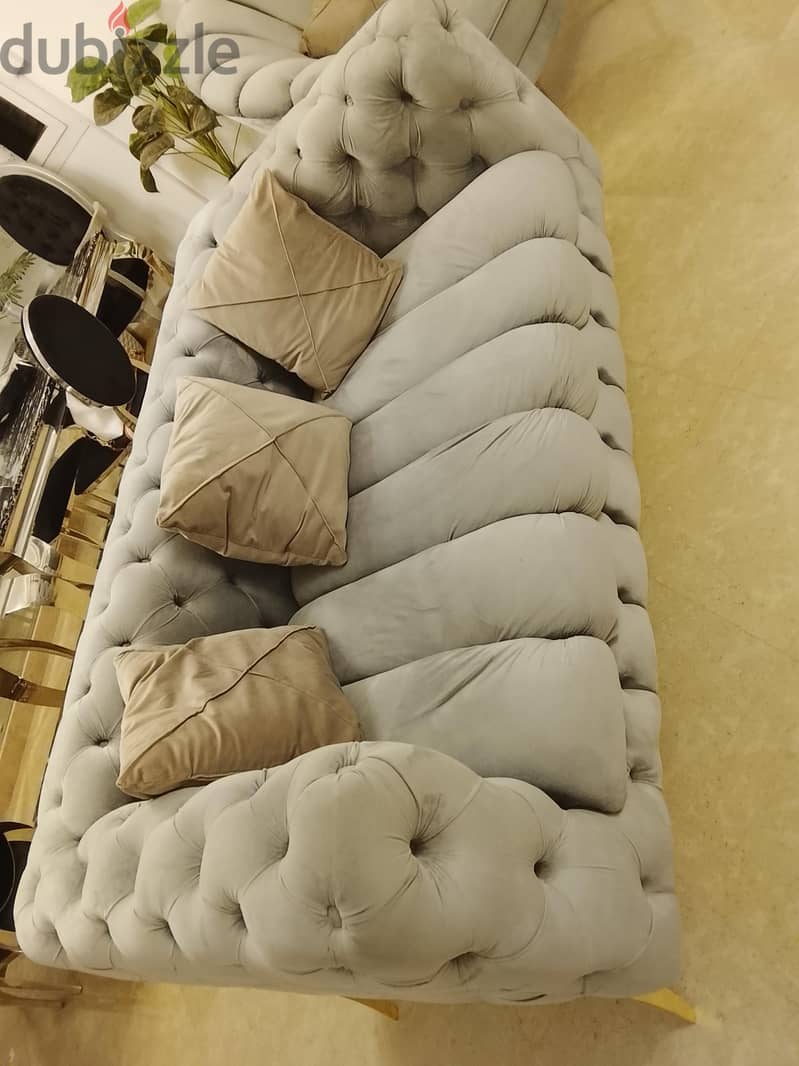 Luxury capitone sofas 3 seats + 2 seats 7