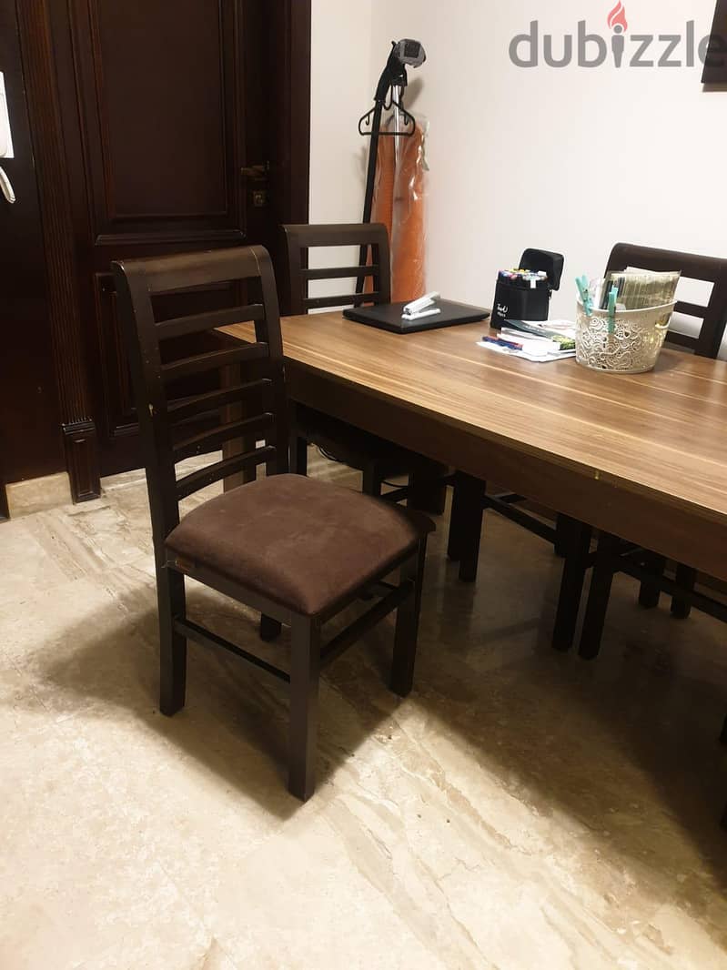 wooden table with 6 chairs 3