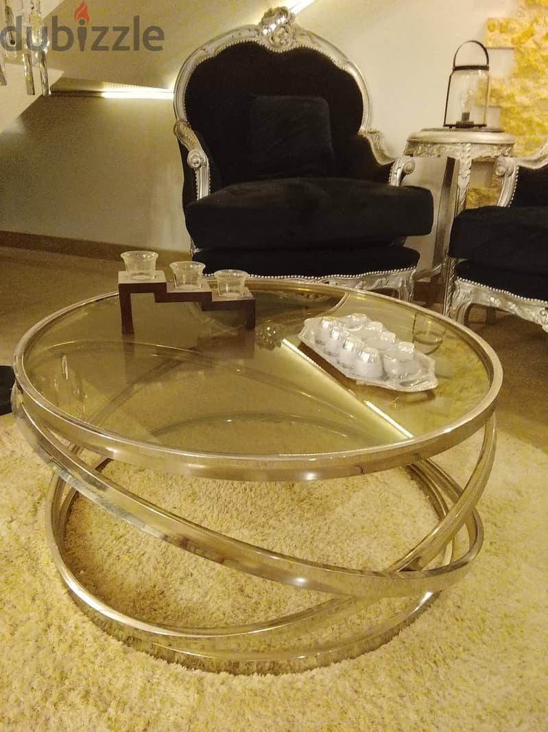2 élégant center table black marble 4