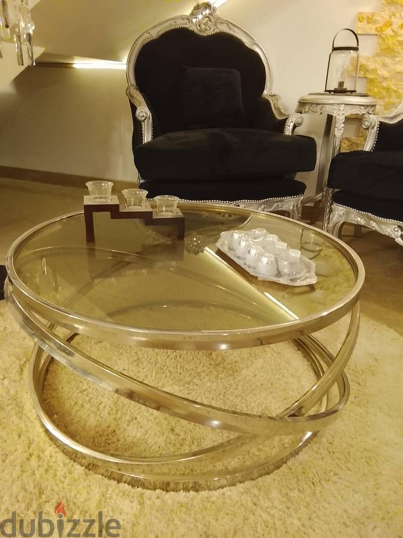 2 élégant center table black marble 5