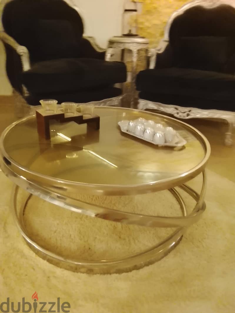 2 élégant center table black marble 6