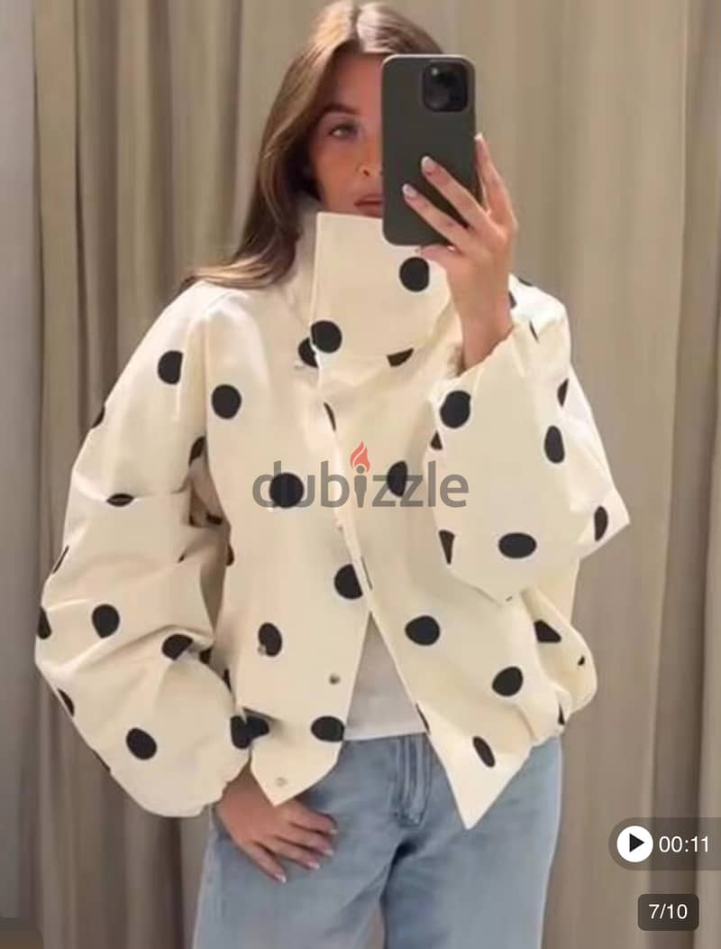 Shein Pola Dot Bomber Jacket 1