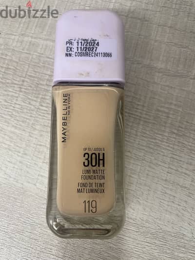 Maybelline foundation 119 like new just used twice