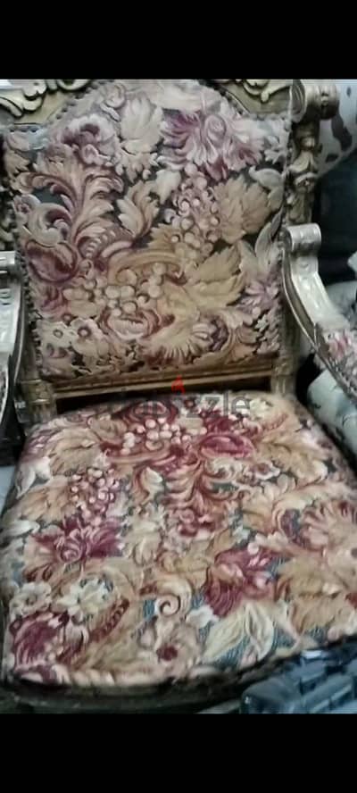طقم صالون مدهب + كنبة بلدي  كاملة