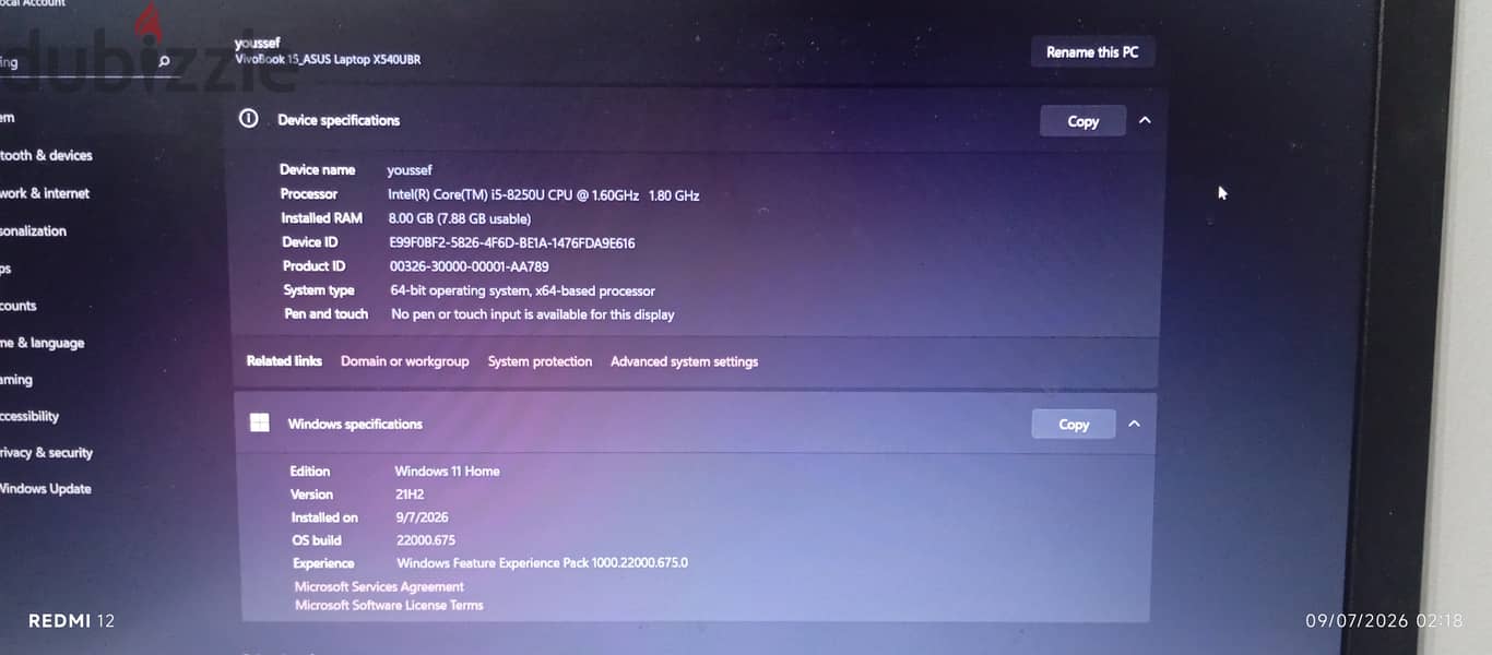 لاب اسوس core I5 2