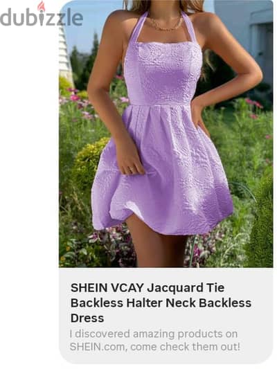 shein v-cay halter neck mini dress-lilac&fuchsia -new