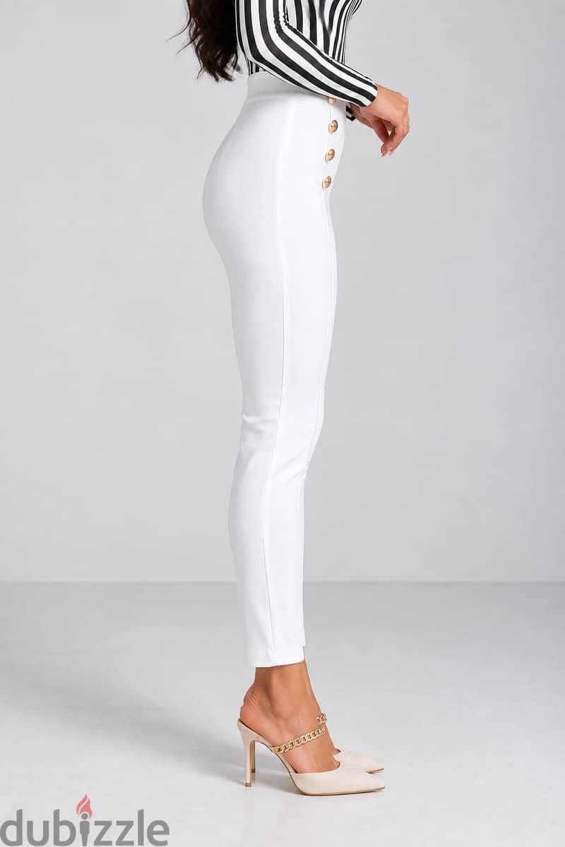 Shein white high-waisted pants 1