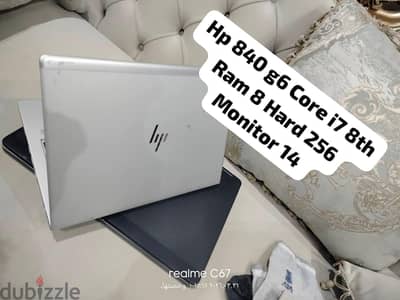Hp 840 g6 Core i7 8th ألترا سليم معدني