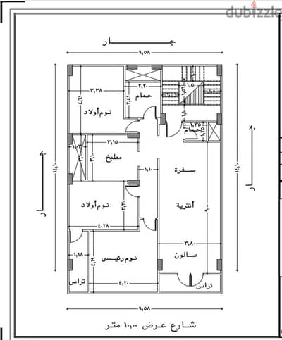شقه للبيع بالمنصوره حي ابن زيد  ١٧٧متر