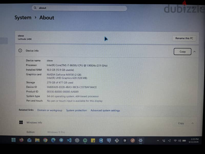 Dell latitude 5490 graphics card 2 GB 1