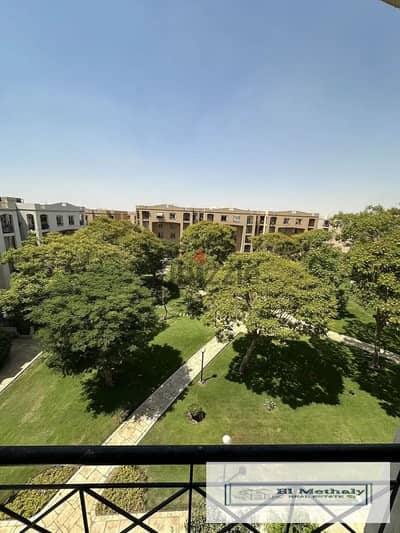 Freehold apartment for sale in Al Rehab City, New Cairo; features a wide garden view and is located next to the Old Market and amenities.