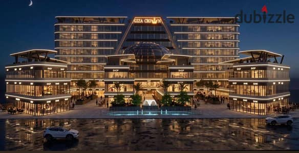For sale shop with an area of 31m inside Giza Crown Tower, an entertainment facade in the heart of October Gardens, the Italian neighborhood, at the lowest price per meter and the longest repayment period October Gardens