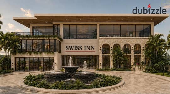 For Sale: 60 sqm hotel apartment at Swiss Inn Tiba, Sheikh Zayed, Al Nozha St. Near Alex Desert Rd & Al Ahly Club. 10-year installments, returns from