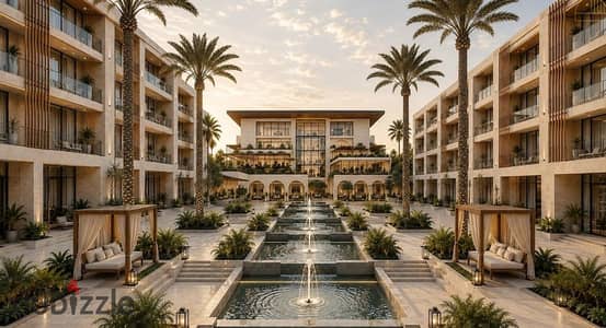 For Sale: 40 sqm hotel apartment at Swiss Inn Tiba, Sheikh Zayed, Al Nozha St. Near Alex Desert Rd & Al Ahly Club. 10-year installments, returns from