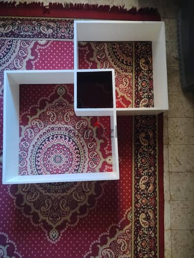 White Wooden Bookcase / Shelf 100×100×20 cm