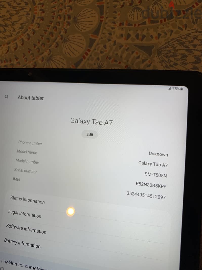 Galaxy tab a7 8