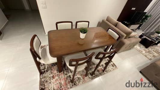 For rent, furnished, in the Ashgar City compound, October Gardens, fully air-conditioned for families. Different prices for short-term rentals.