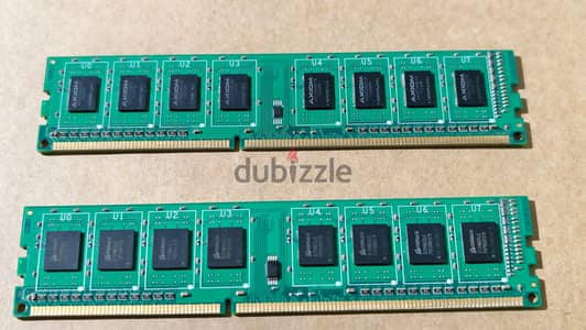 رامات 8 جيجا DDR3 — باص 1600MHz، قطعتين كل واحدة 4 جيجا. الاثنين ب 400