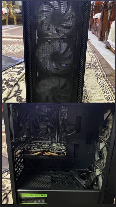 كيسة و باور  case pc mid tower gaming rgb+pw