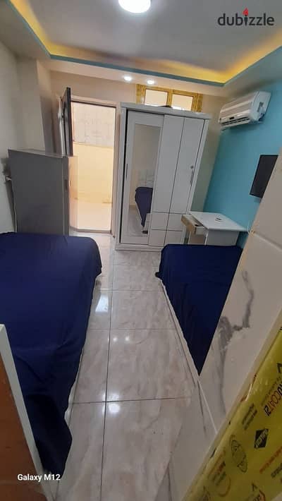 Furnished Studio for Rent October, First Neighborhood, includes water and electricity, steps to the parking lot, and Al-Hasri and the University