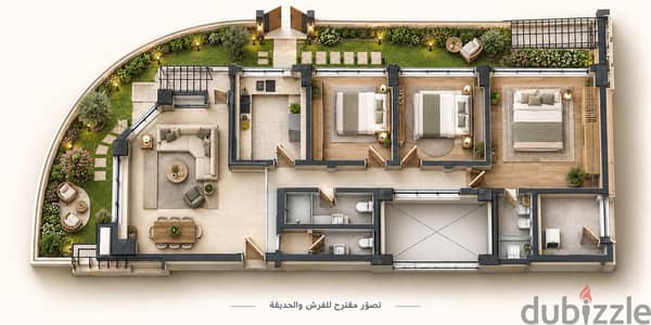 من المالك مباشرة | شقة أرضي ١٨٩م² بحديقة خاصة ٨٥م² – بيت الوطن