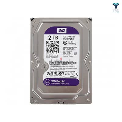 هارد ديسك WD Purple 2TB للبيع - حالة زيرو (هيلث 100%)