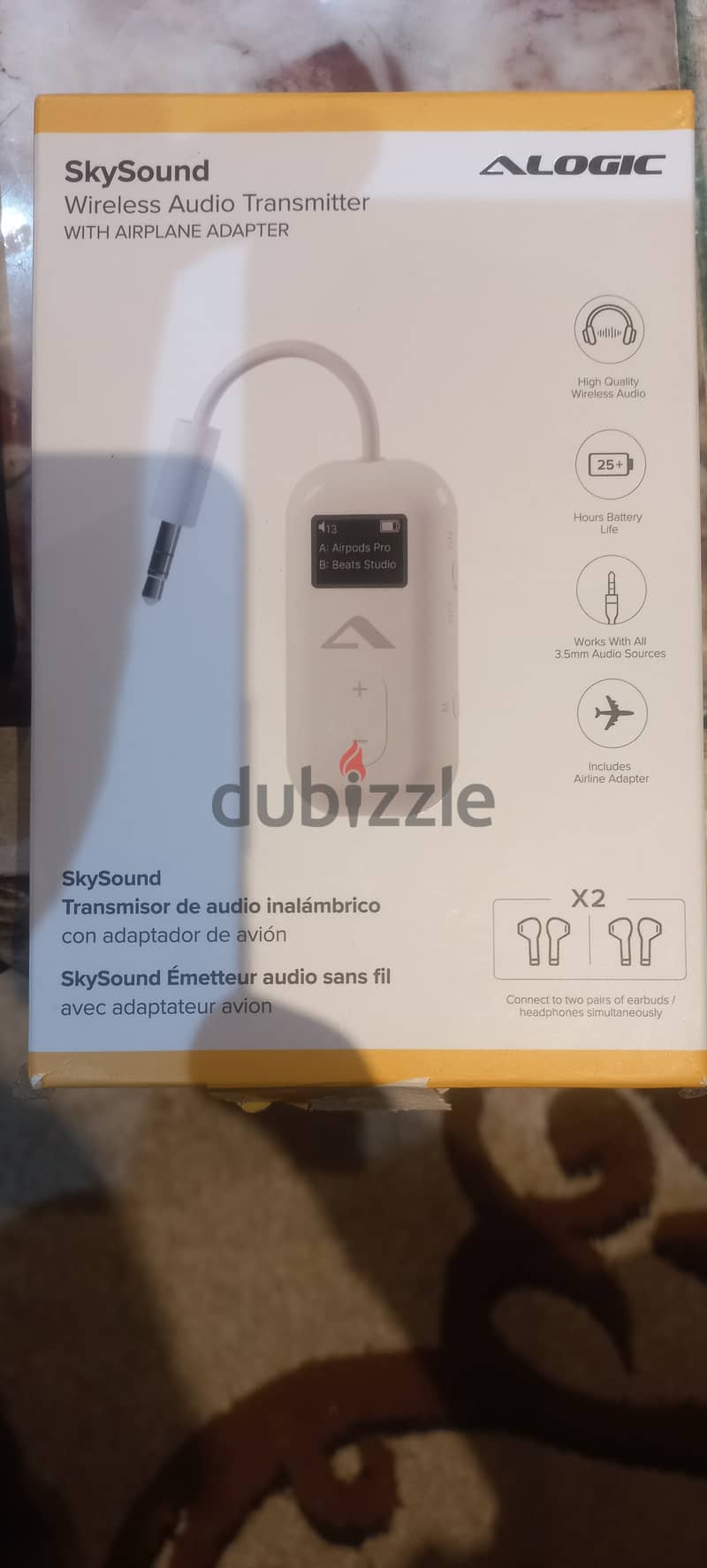Sky sound wireless Audio trasmitter with Airplane adapter 2