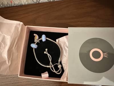 Original pandora bracelet with 3 charms, with original box
