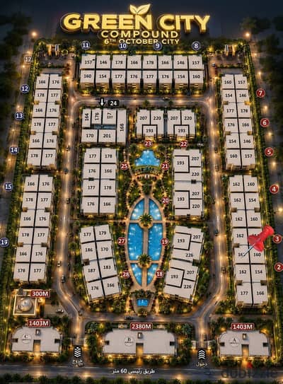 162 sqm apartment with immediate delivery in Green Town for 5.5 million with a down payment of 30% and flexible installments with comprehensive services and luxury in the strongest track record in the market