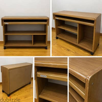 Wooden Console Table with Shelves