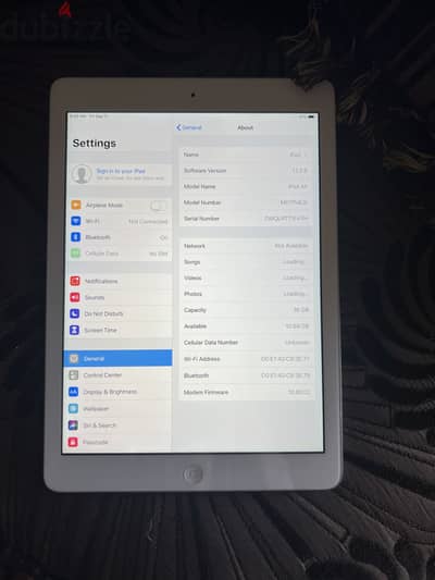Ipad air 1 ايباد اير الجيل الاول مساحة ١٦ جيجا بشريحة