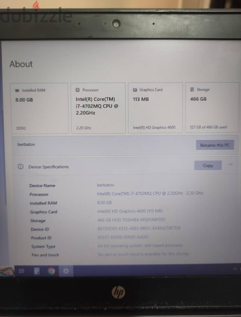 Laptop hp Core i7 4th generation 1