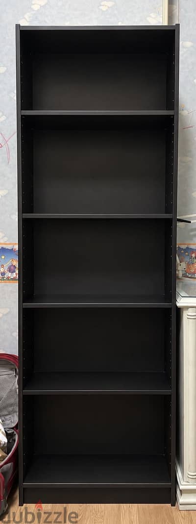 Black Wooden Shelving Unit / Bookcase
