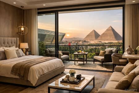 Next to the Egyptian Museum, an investment tourist studio for sale at a bargain price in a premium compound in October.