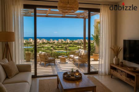 فرصة شاليه متشطب فندقي بView بانورامي في ارقى Resort على البحر مباشرة العين السخنة