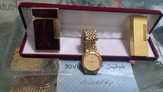 ساعة جوفيال بالجرنتى وارد الكويت   وولاعة دانهيل سويسرى وولاعه ديبون ف