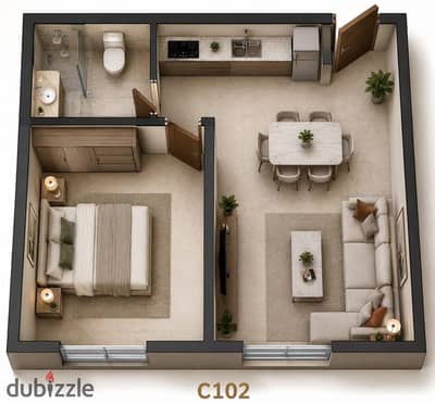 Apartment for Sale 53 sqm Monthly Installment 18,500 EGP  Almira Aurea Compound New Cairo Fifth Settlement
