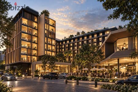 Apartment for sale in front of Dandy Mall under the management of Marriott Hotel, hotel investment or furnished residential with air conditioning and installment over 10 years