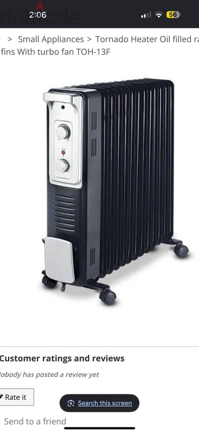 Tornado Oil-Filled Radiator Heater
