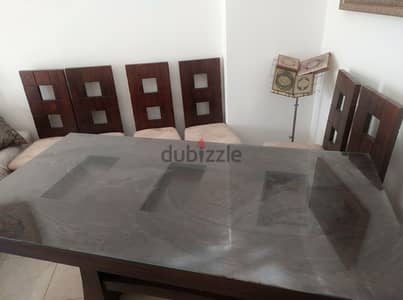 سفرة 6 كراسي خشب زان بحالة ممتازة | 6-Seater Beech Wood Dining Table