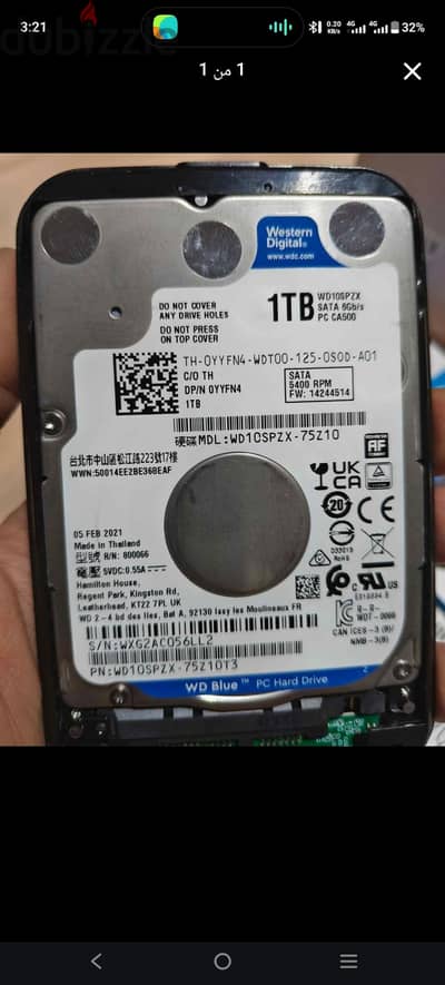 هارد لاب توب 1 تيرا  hdd