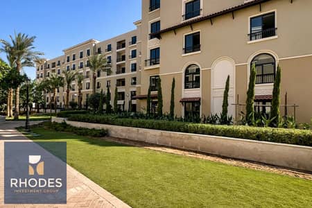 Resale luxury ground studio with garden 65 sqm  Finished w. Ac’s ready for immediately , prime location  in Village West Elsheikh Zayed