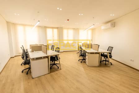 Administrative office for rent, fully furnished and fully serviced, in Mashareq Compound, 6th of October City.
