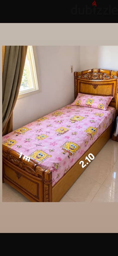 سرير متر ف مترين خشب زان مستعمل ك الجديد المكان مدينتي