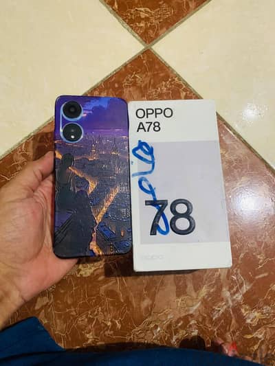 أوبو A78  كرتونة مساحة 256 جيجا ورام8 والجهاز 5g
