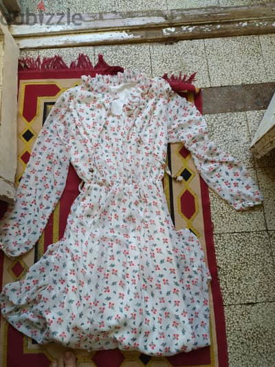 فستان  قماش مشجر ناعم شبابي  استعمال خفيف
