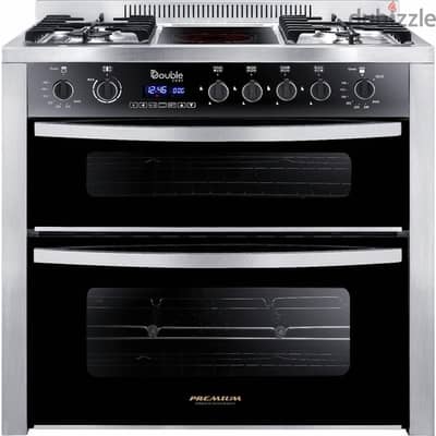 Premium Gas 5 Burners Double Chief 2 Ovens PRM6090ss-1GC-511-IDSP-DV