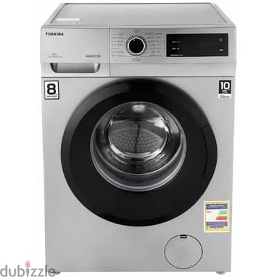 TOSHIBA Front Load Full Automatic , 8 kg, Silver - TW-BJ90S2EG(SK)